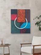 Obraz  Abstrakcja Geometryczna "Rytm miasta"50x40 | Akryl, Struktura