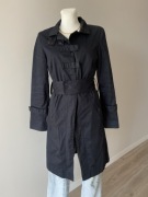 Plaszcz damski trencz Cotton Club XS 34 granatowy bawełna klasyczny pasek