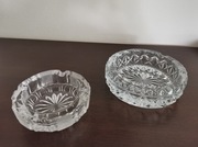 Zestaw 2 kryształowych popielniczek kryształ PRL