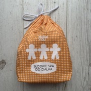 Świąteczny worek prezentowy na kosmetyki DIY słodkie spa do ciałka prezent