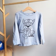 Koszulka 122 Psi Patrol Chase błękitna niebieska długi rękaw bawełniana