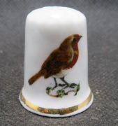 Naparstek kolekcjonerski porcelanowy - ptaki - rudzik