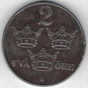 Szwecja 2 ore 1943 - 21 mm - nr 1