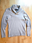 Ciepły wełniany sweter Zara beżowy męski Rozmiar M wełna 77%