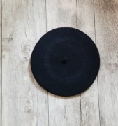 Beret czarny wełniany beret nowy