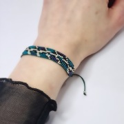 Bransoletka tkana z koralików regulowana wzór węża snake