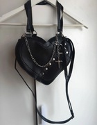 Torebka czarna serce łańcuszek ćwieki nity punk rock emo goth