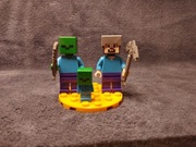 Minifigurka oryginalna LEGO Steve zombie min010 min057  min016