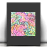 kolorowy obrazek z kwiatkami, ogród rysunek 21x3, kwiaty plakat boho