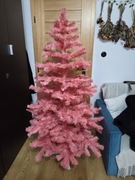 różowa sztuczna choinka 180 cm