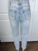 Jeansy damskie jasne dziury wysoki stan marmurek straight S/36 nowe
