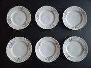 Talerz deserowy 6 szt porcelana Ćmielów kwiaty
