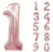 Balon foliowy cyfra różowe złoto 70–100 cm (0–9)