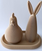 Ozdoba wielkanocna – Kurczak, Zając i podstawka | Nowoczesny styl | Druk 3D