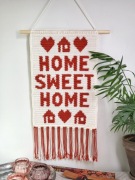 Makatka “HOME SWEET HOME” Rękodieło Ozdoba Prezent Plakat Obraz Handmade 