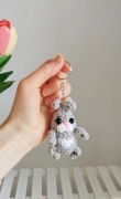 Zająćzyk na szydełku, brelok, zawieszka handmade