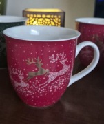 Kubek świąteczny czerwony zielony renifer