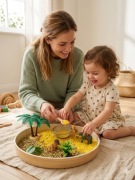 SENSORYCZNA PRZYGODA SAFARI  Edukacyj na Taca Montessori dla Twojego! 