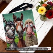 Torba na ramię zakupowa śmieszny nadruk osioł