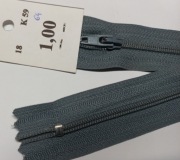 Zamek spiralny spirala 18cm szary
