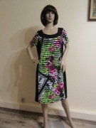 JOSEPH RIBKOFF sukienka z kolorowym nadrukiem w kwiaty jak nowa_ 44 / XXL