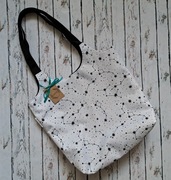 Nowa torba dwustronna shopperka biała galaktyka handmade limart