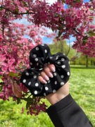Scrunchie jedwabna w groszki