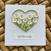 Kartka ręcznie robiona, serduszko