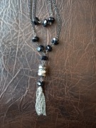 NIEZWYKŁY PODWÓJNY DŁUGI WISIOR NASZYJNIK GOTH