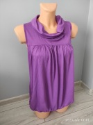 Fioletowa bluzka bez rękawów lejący kołnierz 