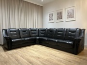 Narożnik skórzany rozkładany kanapa z funkcją spania