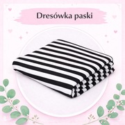 Dresówka pętelka paski czarno białe 2m x 2m