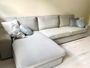 KIVIK Sofa 4-osobowa z szezlongiem, Tibbleby beżowy/szary