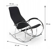 Halmar BEN 2 fotel bujany na biegunach do salonu, pokoju, tarasu - czarny