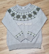 Sweter wełniany Love it 50% wool r XL