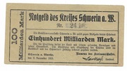 Skwierzyna [Schwerin an der Warthe], 100 mld marek 1923 