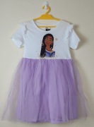 Sinsay tiulowa sukienka 140 Disney Wish Życzenie Asha