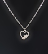 Naszyjnik, łańcuszek z zawieszką serce z aniołkiem , 50 cm