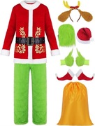 STRÓJ GRINCHA KOSTIUM ŚWIĘTEGO MIKOŁAJA DLA DOROSŁYCH 3XL