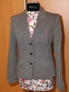 Marynarka żakiet MEXX roz. 42 szary czarny wełna vintage