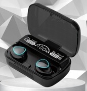 SŁUCHAWKI BEZPRZEWODOWE BLUETOOTH 5.1 POWERBANK MIKROFON SPORTOWE DOUSZNE