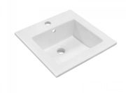 Umywalka ceramiczna wpuszczana, kwadratowa biała KERRA KR-41, 41,5x41,5 cm