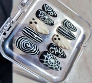 Zestaw Press On Nails Rękodzieło - Duszki świecące. Rozmiar L. Halloween 