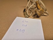 Kabel zasilający czarny, P+N, 10/16A,250V, 1,7 m stary typ