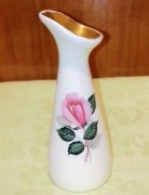 Vintage mały porcelanowy angielski wazonik Wade złocenia różyczka lata 50te