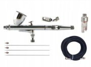 ZESTAW Aerograf FA-180XK 0,2mm 0,3mm 0,5mm. Jak NOWY