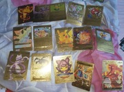 Karty zlote Pokemon Pikachu zestaw kolekcja