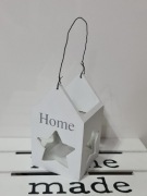 Lampion świecznik domek biały 