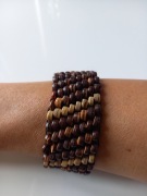 Bransoletka z drewnianych koralików - rękodzieło, boho styl