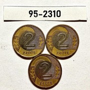 Moneta 2 zł  1995 rok ZESTAW 95-2310 = 3 szt. 